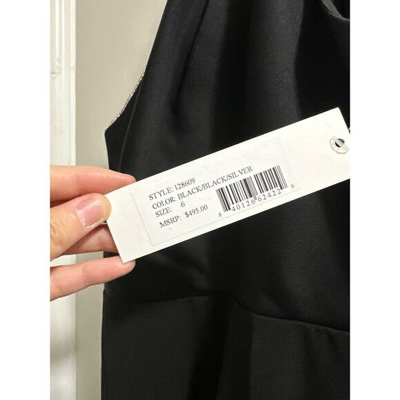 JAY GODFREY Orlando Jumpsuit In Black & Black & Silver Size 6 - Picture 4 of 11